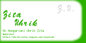 zita uhrik business card